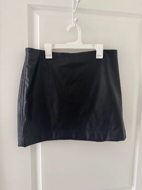 Black Vegan Leather Skirt